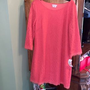 Coral lace dress- new with tags!